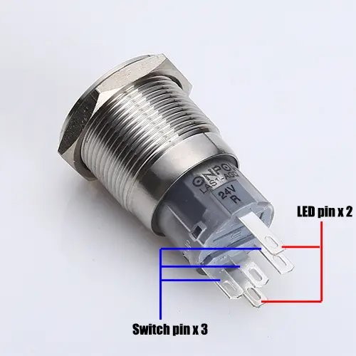 How to wire a 5 pin push button switchï¼
